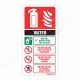 Use Of Water Fire Extinguisher Sign