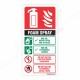 Use Of Foam Spray Fire Extinguisher Sign