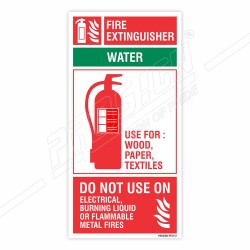 Use Of Water Fire Extinguisher Sign| Protector FireSafety