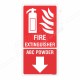 ABC Fire Extinguisher Down Arrow Sign