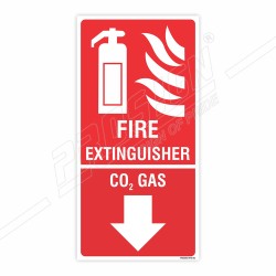 Co2 Gas Fire Extinguisher Down Arrow Sign| Protector FireSafety