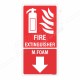 M. Foam Fire Extinguisher Down Arrow Sign