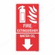 Water Co2 Fire Extinguisher Down Arrow Sign