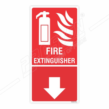 Fire Extinguisher Down Arrow Sign| Protector FireSafety