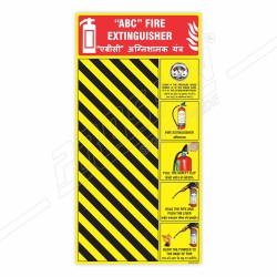 ABC Fire Extinguisher Bottle Back Side Zebra Board| Protector FireSafety