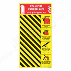 Foam Type Fire Extinguisher Bottle Back Side Zebra Board| Protector FireSafety