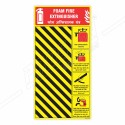 Foam Type Fire Extinguisher Bottle Back Side Zebra Board| Protector FireSafety