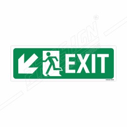 Exit left Down Cross Arrow Sign| Protector FireSafety