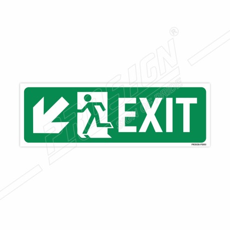 Exit left Down Cross Arrow Sign| Protector FireSafety