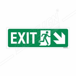 Exit Right Down Cross Arrow Sign| Protector FireSafety