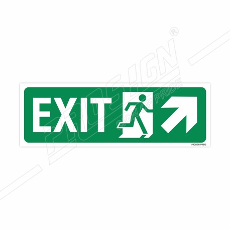 Exit Right Up Cross Arrow Sign| Protector FireSafety