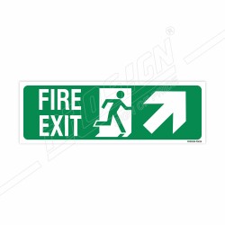 Fire Exit Right Up Cross Arrow Sign| Protector FireSafety