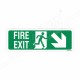 Fire Exit Right Down Cross Arrow Sign