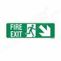 Fire Exit Right Down Cross Arrow Sign| Protector FireSafety