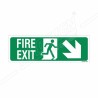 Fire Exit Right Down Cross Arrow Sign| Protector FireSafety