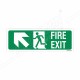 Fire Exit left Up Cross Arrow Sign