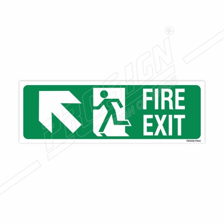 Fire Exit left Up Cross Arrow Sign| Protector FireSafety