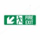 Fire Exit left Down Cross Arrow Sign