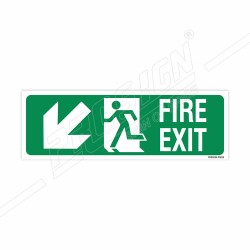 Fire Exit left Down Cross Arrow Sign| Protector FireSafety