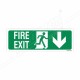 Fire Exit Right Down Arrow Sign