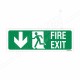 Fire Exit Left Down Arrow Sign