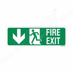 Fire Exit Left Down Arrow Sign| Protector FireSafety