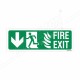 Fire Exit Left Down Arrow Sign