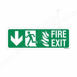 Fire Exit Left Down Arrow Sign| Protector FireSafety