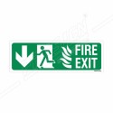 Fire Exit Left Down Arrow Sign| Protector FireSafety