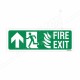 Fire Exit Left Up Arrow Sign