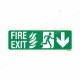 Fire Exit Right Down Arrow Sign