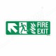 Fire Exit left Up Cross Arrow Sign