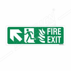 Fire Exit left Up Cross Arrow Sign| Protector FireSafety