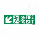 Fire Exit left Down Cross Arrow Sign| Protector FireSafety