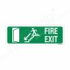 Fire Exit Left Side Down Stair Arrow Sign