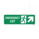 Emergency Exit Right Up Cross Arrow Sign