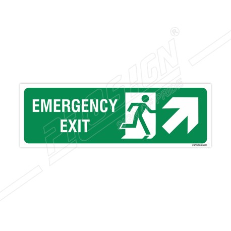 Emergency Exit Right Up Cross Arrow Sign| Protector FireSafety