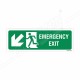 Emergency Exit Left Down Cross Arrow Sign