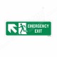 Emergency Exit Left Up Cross Arrow Sign