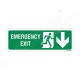 Emergency Exit Right Down Arrow Sign