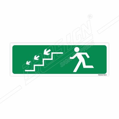 Exit Left  Stair Down Arrow Sign  | Protector FireSafety