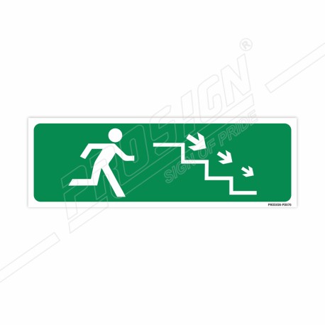 Exit Right Stair Down Arrow Sign| Protector FireSafety