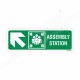 Assembly Station left Up Cross Arrow Sign