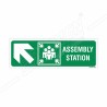 Assembly Station left Up Cross Arrow Sign| Protector FireSafety