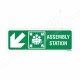 Assembly Station left Down Cross Arrow Sign