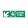 Assembly Station left Down Cross Arrow Sign| Protector FireSafety