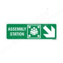 Assembly Station Right Down Cross Arrow Sign| Protector FireSafety