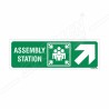 Assembly Station Right Up Cross Arrow Sign| Protector FireSafety