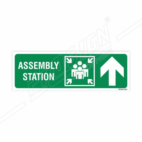 Assembly Station Right Up Arrow Sign| Protector FireSafety