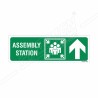 Assembly Station Right Up Arrow Sign| Protector FireSafety